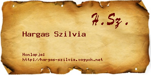 Hargas Szilvia névjegykártya